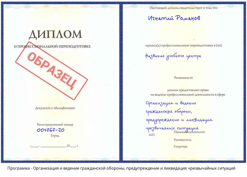 Организация и ведение гражданской обороны, предупреждение и ликвидация чрезвычайных ситуаций Петровск