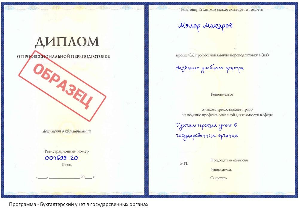 Бухгалтерский учет в государсвенных органах Петровск