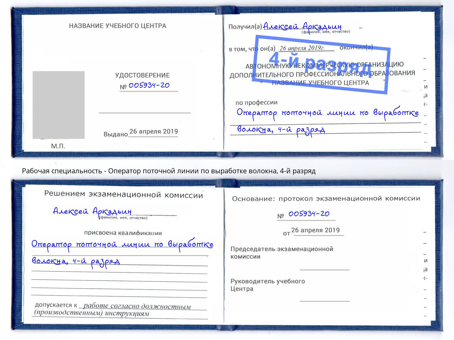 корочка 4-й разряд Оператор поточной линии по выработке волокна Петровск